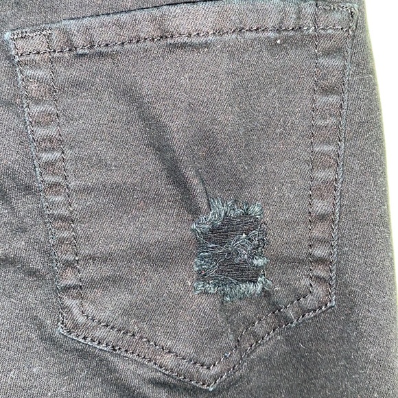 RED FOX BLAXK DISTRESSED JEANS SILVER GROMMETS LACE-UP CALFS, SZ 3 - Picture 10 of 14